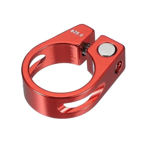 Image of PATIKIL 28.6mm Cycles Bike Seat Post Clamp, Aluminum Alloy Seat Tube Clip Bike Quick Release Clamp for Mountain Bike Road Bike Gear Track Bike Folding Bike Red