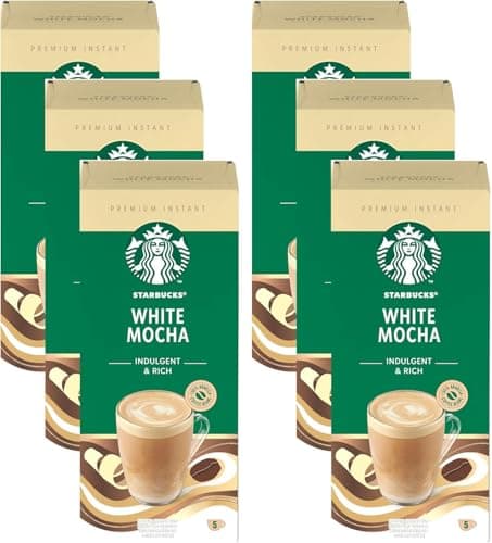 Image of Starbucks White Mocha x5 Premium Instant Coffee Sachets - Pack of 6 (Total 30 Sachets) Rich White Chocolate Taste