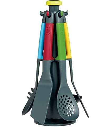 Image of Casdon Joseph Joseph Elevate. Colourful Kitchen Utensil Set for Children Aged 3 Years & Up. Comes With Rotating Storage Stand.
