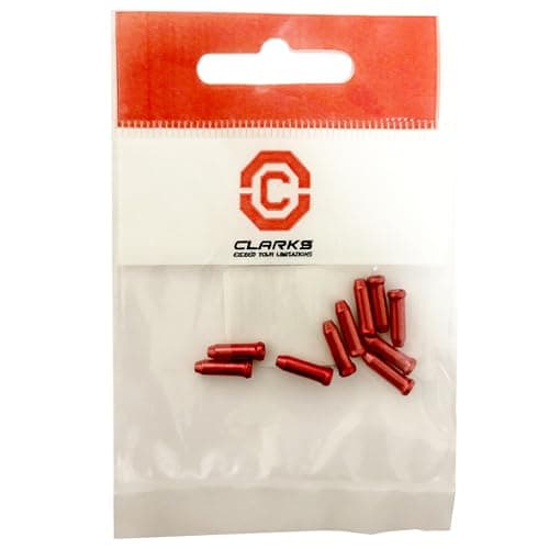 Image of Clarks Cycle Systems Alloy Brake/Gear Inner Cable End Covers, Red, Pack of 10