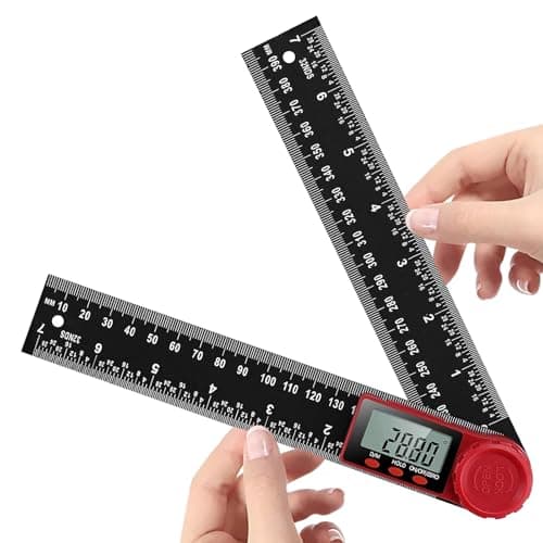 Image of Digital Angle Finder Ruler, 200mm/7 Inch Protractor Angle Measure Tool with LCD Display for Woodworking Construction Repairing (Black)