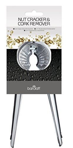 Image of BarCraft 3 in 1 Nutcracker / Screw Top Bottle Opener / Cork Puller, Metal, Silver, 24.5 x 10 cm
