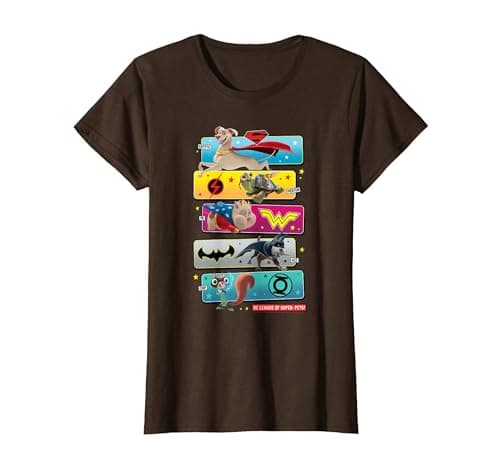 Image of DC Comics DC League of Super-Pets Character Pose T-Shirt, Women, Brown, Medium