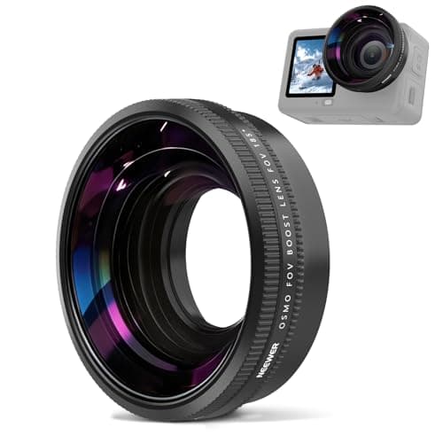 Image of NEEWER Wide Angle Lens Compatible with DJI Osmo Action 6 Only, 185° FOV Multicoated HD Optical Glass 4 Elements 4 Groups Screw On Action Camera Lens Photography Accessories, FL-B52