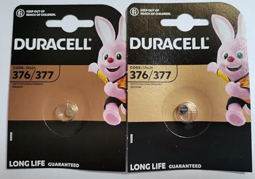 Image of 2 x Duracell 377 1.5 V Silver Oxide Watch Battery Batteries SR626SW AG4 626 D377