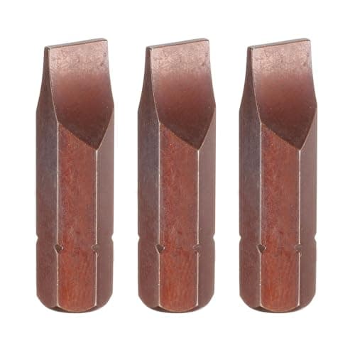 Image of sourcing map 3pcs SL8 Slotted Screwdriver Bit 5/16" Hex Shank 32mm/1.26" Length Magnetic Flat Head Hex Bits S2 Steel Screw Driver Bit for Impact Electric Screw Driver Power Tools, Red