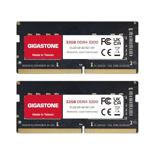 Image of 【DDR4 RAM Laptop Only】GIGASTONE 64GB Kit (2x32GB) DDR4 3200MHz (2933MHz or 2666MHz) PC4-25600 (PC4-23400, 21300) CL22 1.2V SODIMM 260 Pin Unbuffered Non ECC High Performance Notebook Memory Upgrade