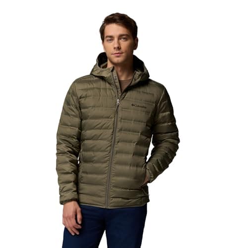 Image of Columbia Men's Lake 22 2 Down Hooded Jacket, Hooded Puffer Down Jacket, Stone Green, Medium