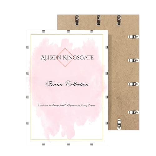Image of Alison Kingsgate A1 Clip Frames Frameless Picture Frame with Shatter-Resistant Perspex & Sturdy MDF Back Borderless Clip Photo Frame for Posters, Certificates, Art & Wall Decor