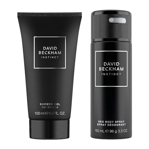 Image of David Beckham Instinct Deodorant Body Spray & Shower Gel Gift Set for Him, Captivating Fougère Citrus Perfume, 150ml & 150ml