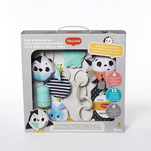 Image of Tiny Love Magical Tales Black & White Gift Set, Baby Gift Set with Developmental Toys, 4 Hand-Picked Take-Along Toys, 0m+
