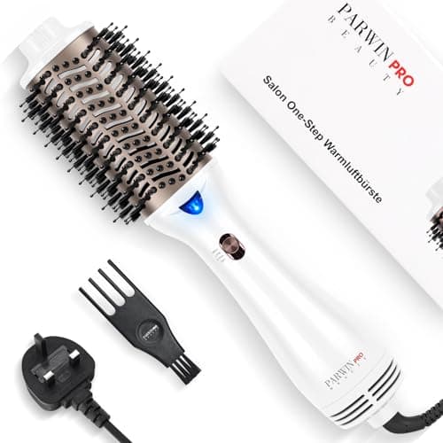 Image of One-Step Hair Dryer Brush, 4-in-1 Hot Air Styler with Ionic & Ceramic Technology, Professional Blow Dry Brush for Drying, Volumizing & Straightening (Mid to Long Hair), White