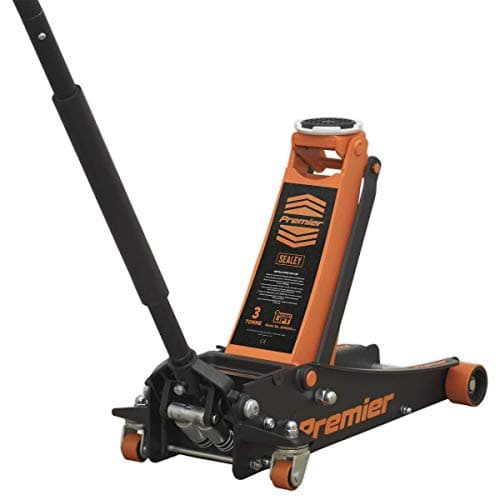 Image of Sealey 3 Tonne Low Profile Trolley Jack, Car Jack, with Rocket Lift - Orange - 3040AO