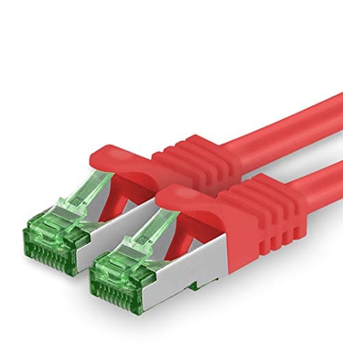 Image of 1aTTack.de 1 M Cat.7 Network Cable 1 Piece Cat7 Patch Cable Lan Cable Ethernet RJ45 10 Gbit/s (All Internet Speeds) Red 1 Meter