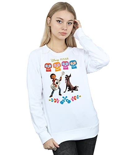 Image of Disney Women's Coco Miguel Logo Sweatshirt Small White