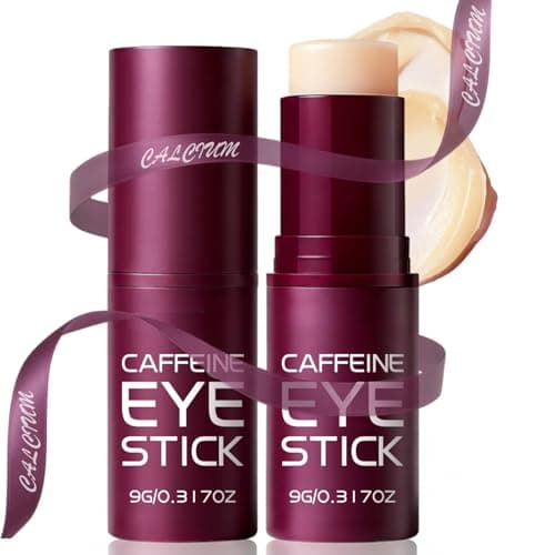 Image of 2Pcs Caffeine Eye Stick Under Eye Cream for Dark Circles & Puffy Eyes - Brightening Eye Balm with Niacinamide - Anti Ageing & Moisturising Eye Care for Fine Lines, Bags & Wrinkles - Cooling Skincare