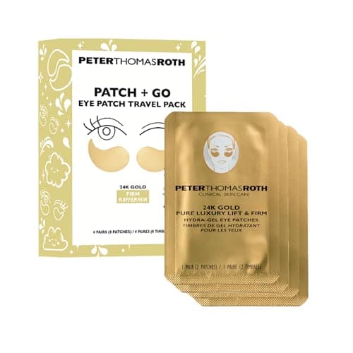 Image of Peter Thomas Roth Holiday Kit – 24K Gold Hydra-Gel Travel Pack 4 Pairs – Luxury Eye Patches with Hyaluronic Acid, Collagen & Caffeine – Firming, Hydrating & De-Puffing