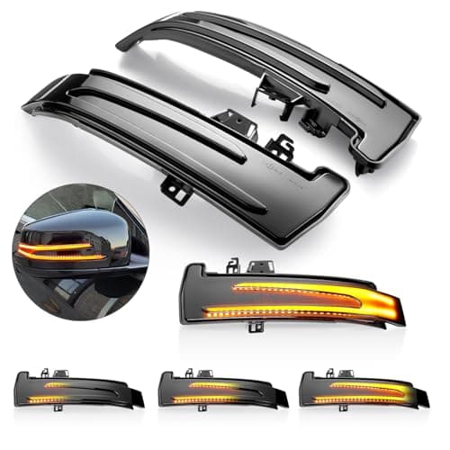 Image of GEARCELL 1 Pair Dynamic LED Wing Mirror Indicator Turn Signal Light Amber Color For Mercedes Benz W204 W212 W221 A2129067401, A2129067501