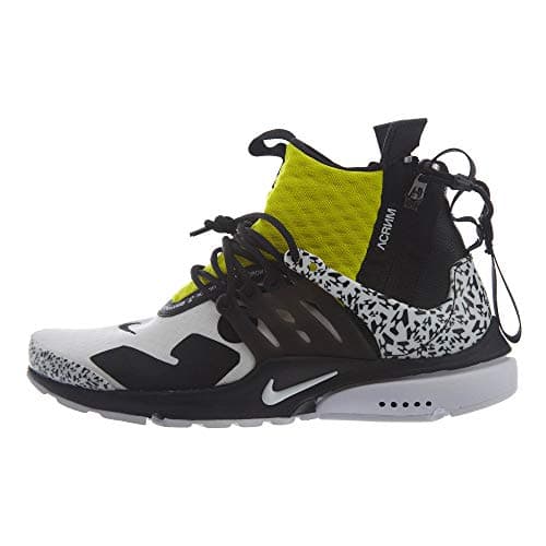 Image of NIKE Air Presto Mid/Acronym Mens Hi Top Trainers AH7832 Sneakers Shoes (UK 7 US 8 EU 41, White Black Yellow 100)