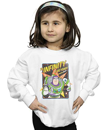 Image of Disney Girls Toy Story 4 Buzz To Infinity Sweatshirt White 7-8 Years
