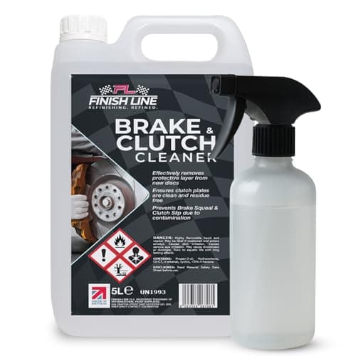 Image of Finish Line Brake and Clutch Cleaner 5L with Brake Cleaner Spray Bottle 1L | Disc Brake Cleaner Removes Oil, Grease and Brake Dust | Improves Braking Efficiency | For Cars, Motorcycles & Bicycles