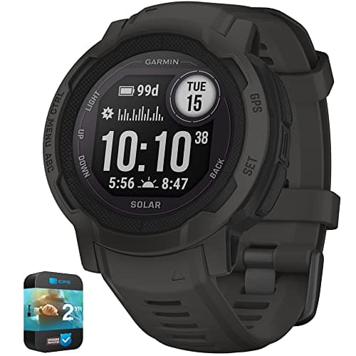Image of Garmin 010-02627-10 Instinct 2 Solar Smartwatch Graphite Bundle with 2 Year Premium Protection Plan