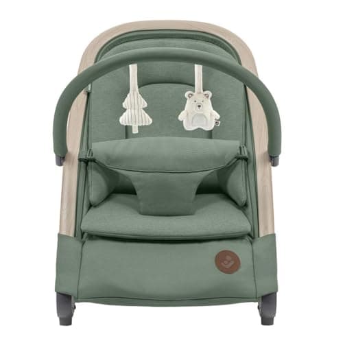 Image of Maxi-Cosi Kori 2-in-1 Ergonomic Baby Bouncer Chair with Toy Arch, 0-2 Years, up to 15 kg, Newborn Bouncer, 3 Recline Positions, Easy-in Harness, Lightweight & Compact, Newborn Pillow, Beyond Green