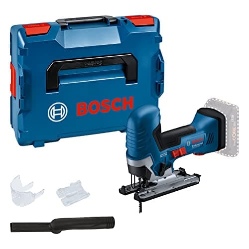 Image of Bosch Professional 18V System Cordless Jigsaw GST 18V-125 S (Ideal for Curved cuts and Section cuts, SDS Saw Blade Holder, incl. 1x Jigsaw Blade, dust Extraction Set, L-BOXX)