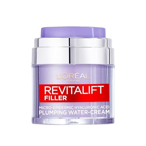 Image of L’Oréal Paris Revitalift Filler Replumping Water Cream, Reduce Fine Lines Appearance, Replumps, Hydrates and Locks in Moisture, Enriched with Micro, Micro-Epidermic Hyaluronic Acid, 50ml