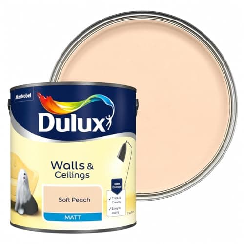 Image of DRW Soft Peach Matt Emulsion Paint 2.5L | Interior Wall and Ceiling Paint | Smooth Flat Matt Finish | Durable Everyday Room Paint for Living Room Bedroom Hallway and Dining Room