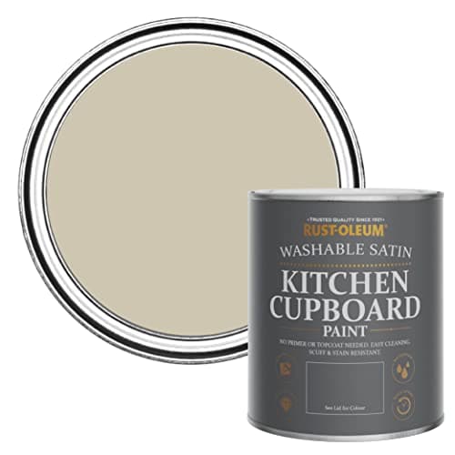 Image of Rust-Oleum Beige Scrubbable Kitchen Cupboard Paint in Satin Finish - Silver Sage 750ml