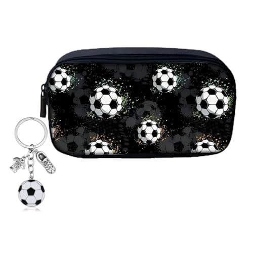 Image of Tniytru Football Pencil Case, Pencil Case for Boys with Stationery Included, School Classroom Stationery Organization, Football Training Equipment Storage, 21x11x2 Cm Size
