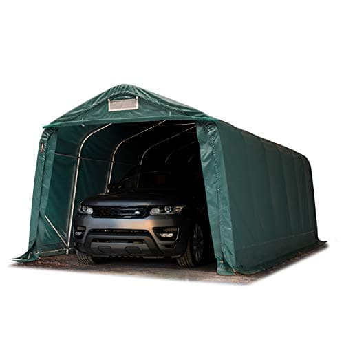 Image of TOOLPORT 3.3x7.2 m Heavy Duty Carport PVC approx. 550 g/m² Tent Portable Garage Storage Shelter 100% waterproof in dark green