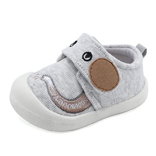 Image of MASOCIO Baby Shoes Boys Infant Toddler Boy First Walking Shoes Trainers 18-24 Months Size 5 UK Child Grey
