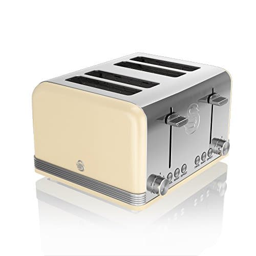 Image of Swan 4 Slice Retro Toaster (Cream)