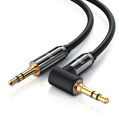 Image of 2m Premium Audio Cable Auxiliary Jack Cable For AUX Inputs - 90 ° Richt Angled Plug - 3.5mm Stero Plugs for 3.5mm Sockets - for Headphones iPods iPhones iPads Smartphone etc - black