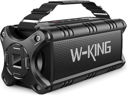 Image of W-KING 90W Max Bluetooth Speaker, IPX6 Waterproof Portable Speakers Wireless Bluetooth, 50W Deep Bass Loud Outdoor Speaker with 40H Playtime/Stereo Pairing/TF Card/AUX/NFC for Home Party,Camping,Beach