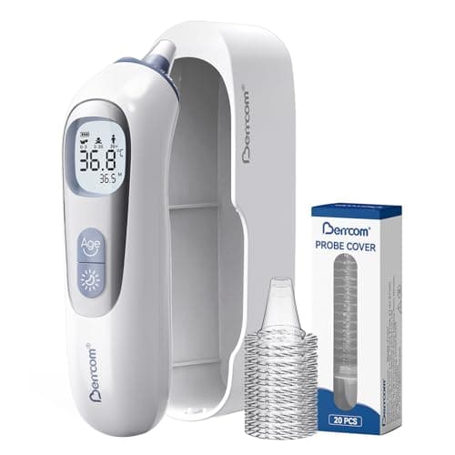 Image of Berrcom Highly Accurate Ear Thermometer, Pre-Warmed Probe Technology Ear Thermometer for Adults and Baby, Smart Age Grouping Temperature Guidance, Instant Reading, Fever Alarm