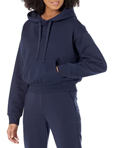 Image of Amazon Essentials Womens Hoodies - Crop Pullover Sweatshirt (Available in Plus Size), Navy, Small