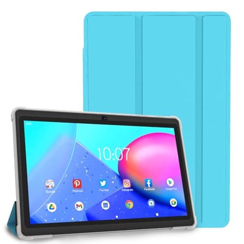 Image of PRITOM 7 inch Tablets Android 13,32 GB, (Expandable 128GB) 3500 Mah, Tablet PC, Dual Camera,WiFi, Bluetooth,Portable Tablet PC with Blue Case