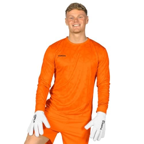Image of FORZA Men’s Long-Sleeve Goalkeeper Jerseys [XS-XXL] - Premium Football Jerseys with Sweat-Wicking Finish - Available in Four Vibrant Colours (UK, Alpha, M, Regular, Regular, Fluro Orange)