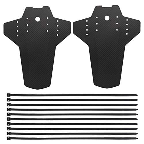 Image of Popuppe 2 PCS Mountain Bike Mudguards Set, Bike Fender, MTB Carbon Fiber Mud Guard Front and Rear Compatible, Mountain Bike Fender Fixed Gear Mudguard for 26", 27.5", 29" Size Mountain Bike (Black)