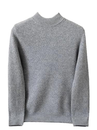 Image of Men's Autumn Winter Cashmere Sweater Wool Knit Pullover Business Casual Half High Collar Long Sleeve Jumper