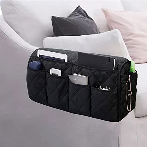 Image of DZOZO Sofa Armrest Organizer Arm Rest Organiser Hanging Sofa Caddy Storage Bag TV Remote Control Holder Chair Tidy Couch Arm Rest Storage Bag Couch Caddy Organiser