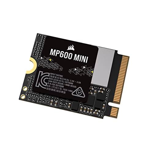Image of Corsair MP600 MINI 1TB M.2 NVMe PCIe x4 Gen4 2 SSD – M.2 2230 – Up to 7,000MB/sec Sequential Read – High-Density 3D TLC NAND – Great for Steam Deck and Microsoft Surface – Black