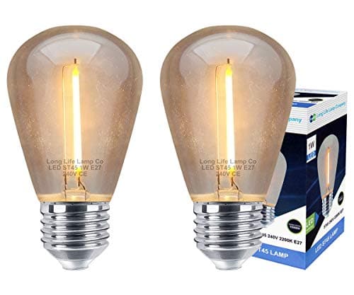 Image of 2 x 1w LED Filament Light Bulb E27 Edison Screw Warm White Energy Saving Decorative Festoon Lamp