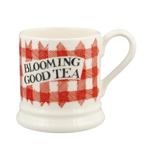 Image of Emma Bridgewater Red Gingham Blooming Good Tea 1/2 Pint Mug