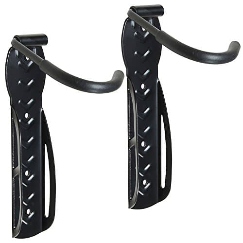 Image of VonHaus Bike Wall Mounts - Bike Wall Rack, 2-Pack for Garage and Shed - Steel Coated Bicycle Storage Hooks - Vertical Storage Rack with Durable Plastic Clips