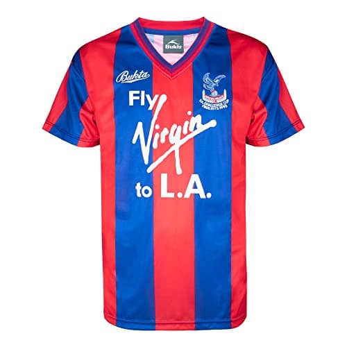 Image of Crystal Palace 1990 FA Cup Final Bukta Retro Shirt Blue/Red Medium Polyester