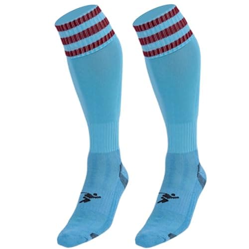Image of PT 3 Stripe Pro Football Socks LBoys Sky/Maroon